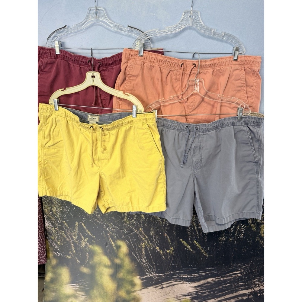 LL Bean Mens Dock shorts 5 Pair Lot XXL Draw String